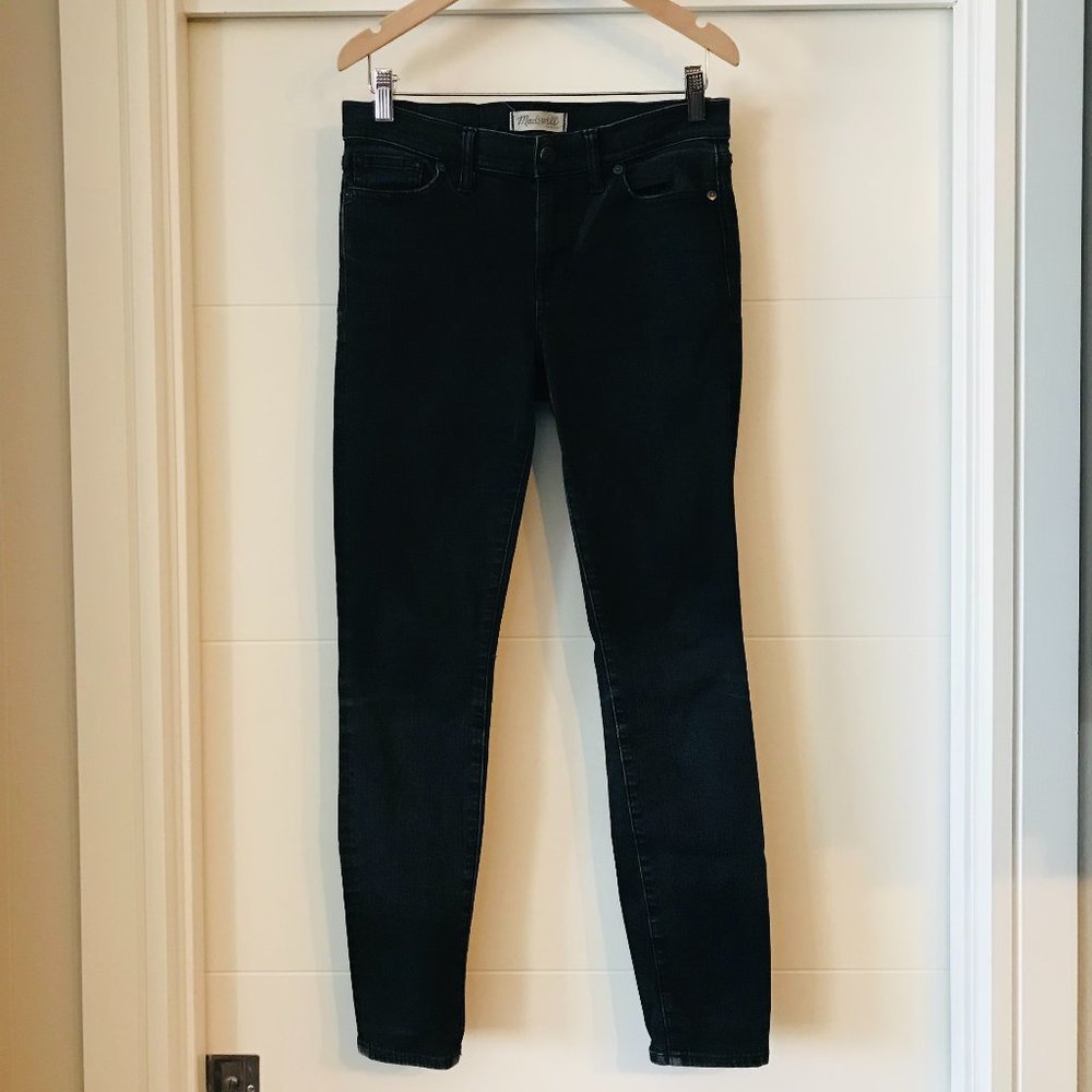 Madewell Black Denim Skinny Mid-Rise Jeans Size 28